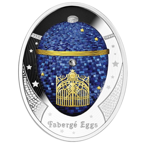 Srebrna moneta 1$ Jajo nocne, Seria: Jaja Faberge rewers