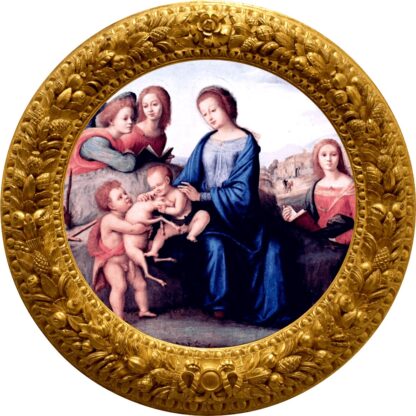 Srebrna moneta 500 CFA Piero di Cosimo Madonna z dzieciątkiem, św. Małgorzatą, św. Janem i Aniołami rewers
