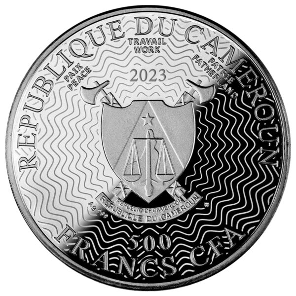 Srebrna moneta 500 CFA Koniczynka, Seria: Talizmany szczęścia awers