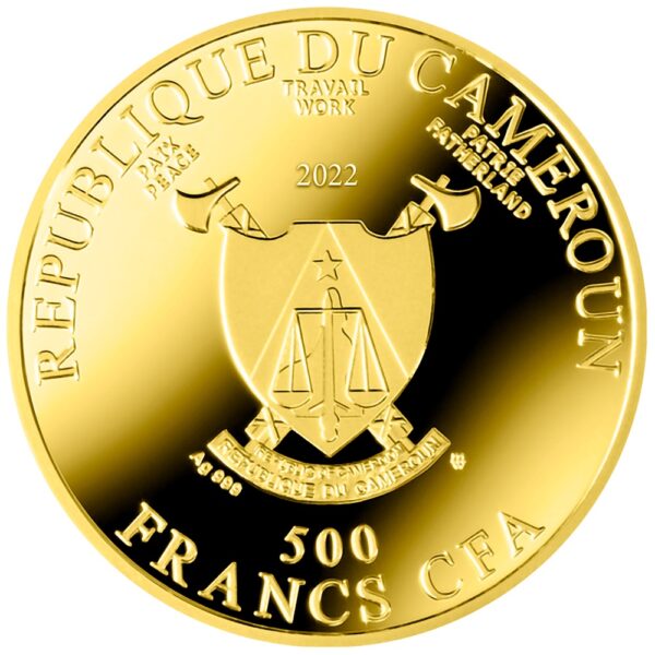 Srebrna moneta 500 CFA Mistrz Santo Spirito, Madonna z Dzieciątkiem i dwoma aniołami awers