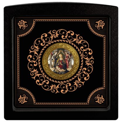 Srebrna moneta 500 CFA Mistrz Santo Spirito, Madonna z Dzieciątkiem i dwoma aniołami ramka