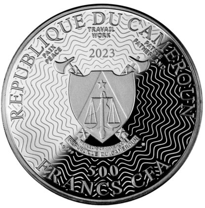 Srebrna moneta 500 CFA Mikołaj Kopernik awers
