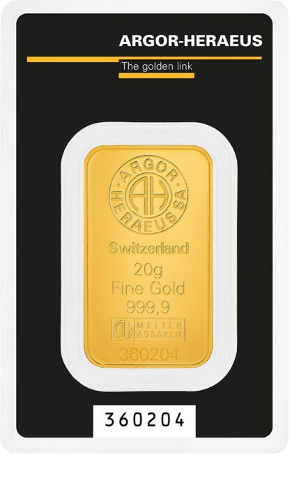Sztabka złota 20 g Agor Heraeus