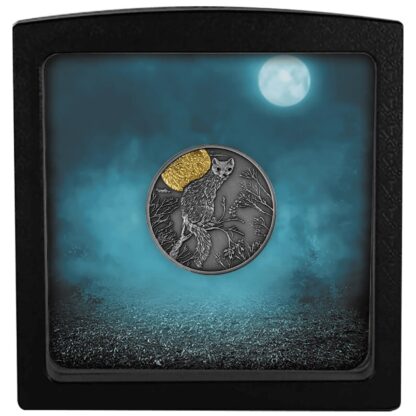 Srebrna moneta 500 CFA Kuna, Seria: Nocni łowcy ramka