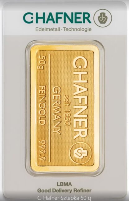 Sztabka złota 50 g C.Hafner