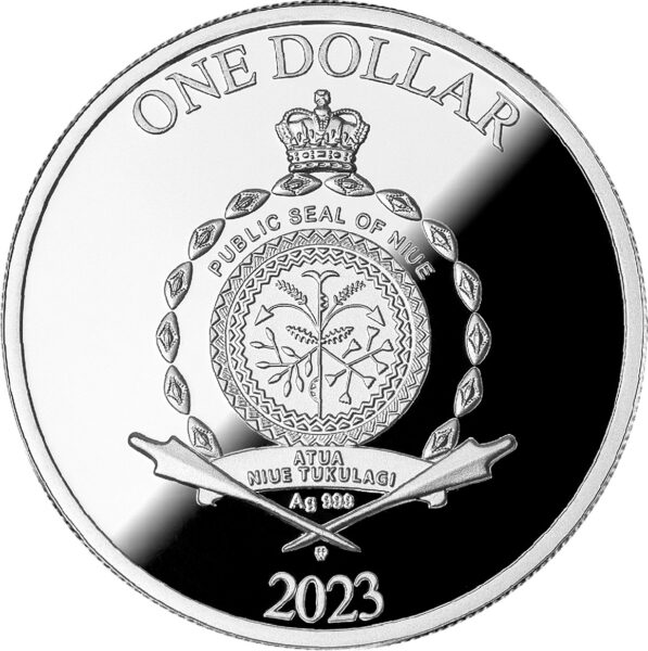 Srebrna moneta 1$ Rocznica ślubu awers