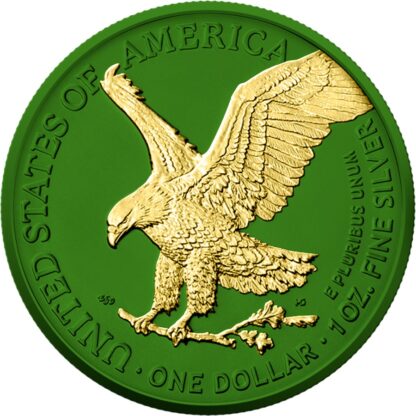 Srebrna moneta 1 oz Amerykański Orzeł Space Metals IV Green rewers