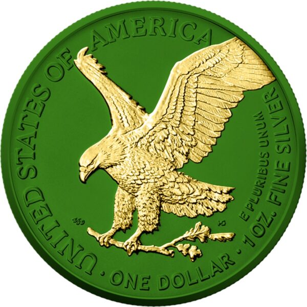 Srebrna moneta 1 oz Amerykański Orzeł Space Metals IV Green rewers
