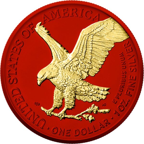 Srebrna moneta 1 oz Amerykański Orzeł Space Metals IV Red rewers