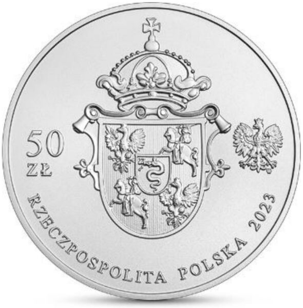 Srebrna moneta 50 zł 500. rocznica urodzin Anny Jagiellonki awers
