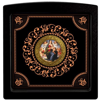 Srebrna moneta 500 CFA  Mariotto Albertinelli, Madonna z Dzieciątkiem na tronie w chmurach