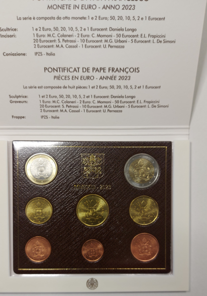 Watykan zestaw 8 monet EURO BU 2023