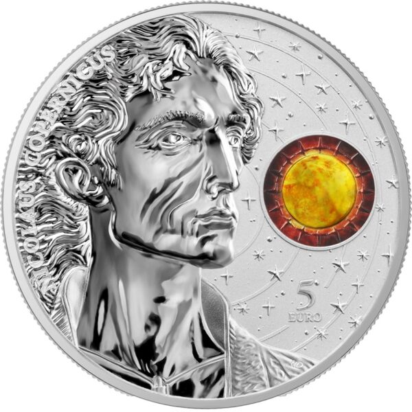 Srebrna moneta 1 oz Malta Copernicus awers