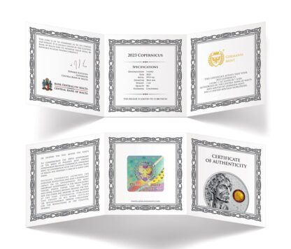 Srebrna moneta 1 oz Malta Copernicus certyfikat