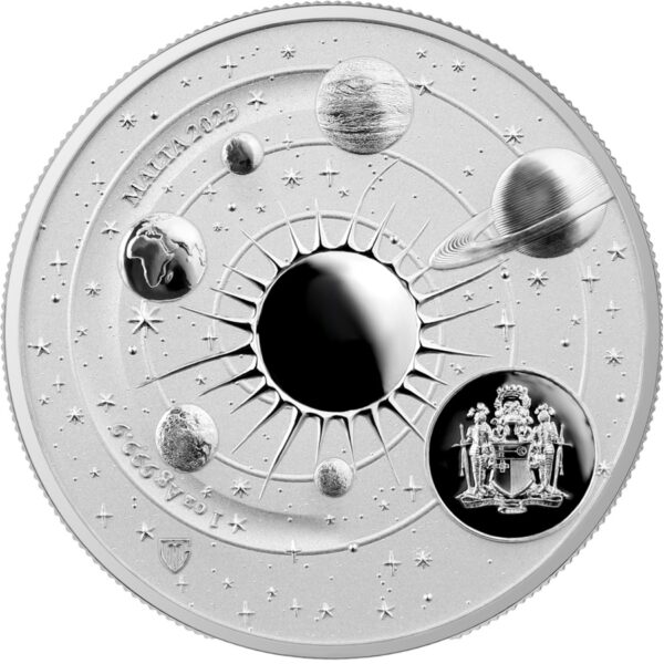 Srebrna moneta 1 oz Malta Copernicus rewers