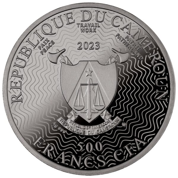 Srebrna moneta 500 CFA Jeż, Seria: Nocni łowcy awers