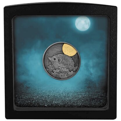 Srebrna moneta 500 CFA Jeż, Seria: Nocni łowcy ramka