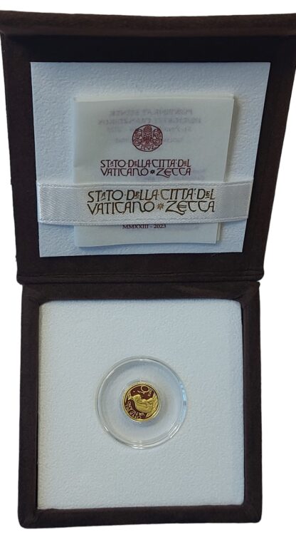 Złota moneta 10€ Sakrament Chrztu Watykan 2023
