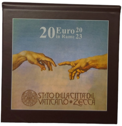 Miedziana moneta 20 euro Sztuka i Wiara Watykan