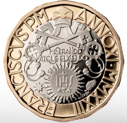 5 € Don Lorenzo Milani moneta bimetaliczna proof Watykan