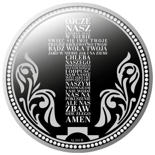 Pamiątka Chrztu srebrny numizmat awers