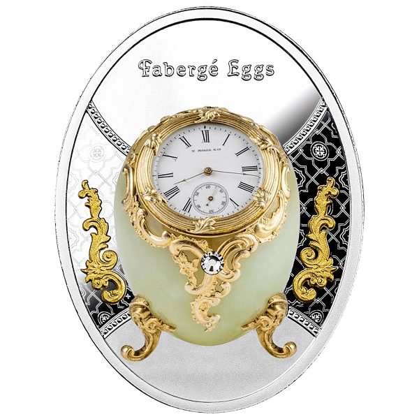 Srebrna moneta 1$ Jajo z zegarem, Seria: Jaja Faberge