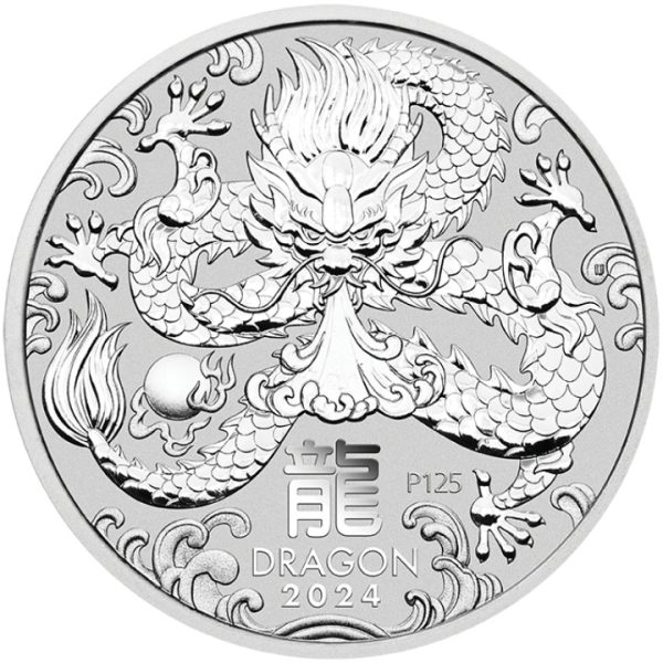 Srebrna moneta bulionowa 1 oz Lunar III Rok smoka rewers