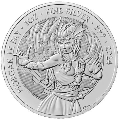 Srebrna moneta bulionowa 1 oz Morgan Le Fay, Seria: Mity i Legendy rewers