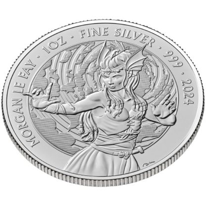 Srebrna moneta bulionowa 1 oz Morgan Le Fay, Seria: Mity i Legendy rewers rant