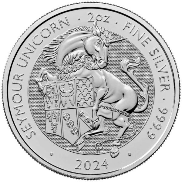 Srebrna moneta bulionowa 2 oz The Seymour Unicorn, Seria: The Royal Tudor Beasts rewers