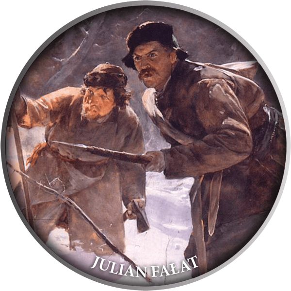 Srebrna moneta 500 CFA Julian Fałat, Oszczepnicy rewers