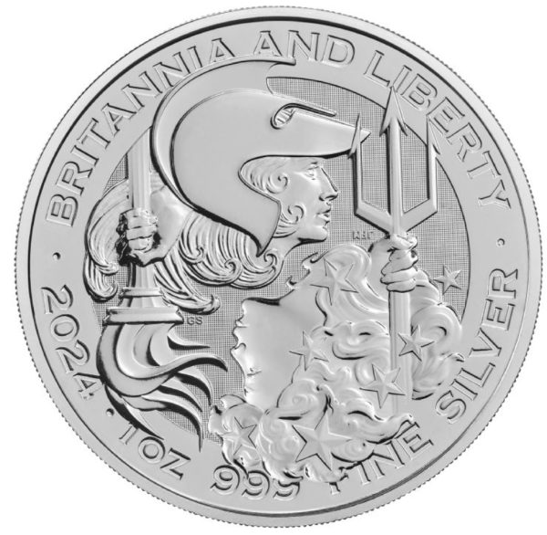 Srebrna moneta 1 oz Britannia and Liberty rewers