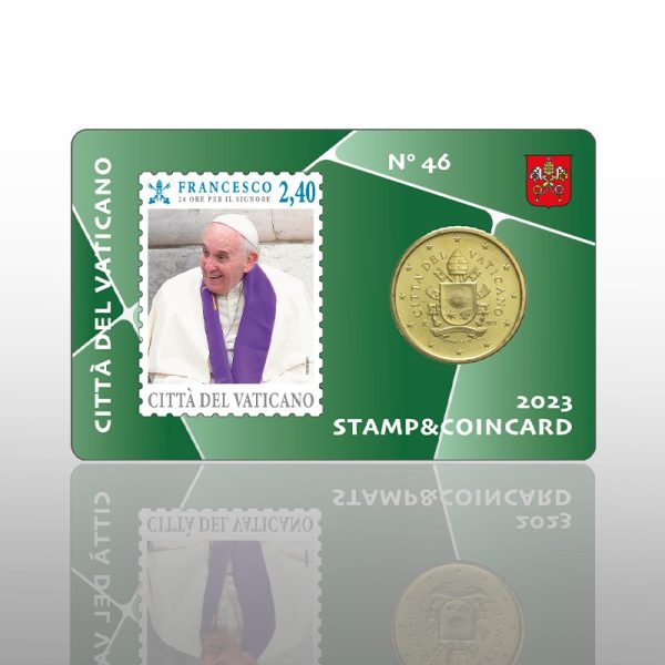 Watykan, 0,5 € coin card znaczek 2,40 € nr 46, 2023