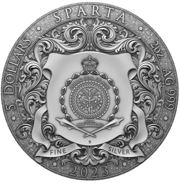 Srebrna moneta kolekcjonerska 5$ SPARTA