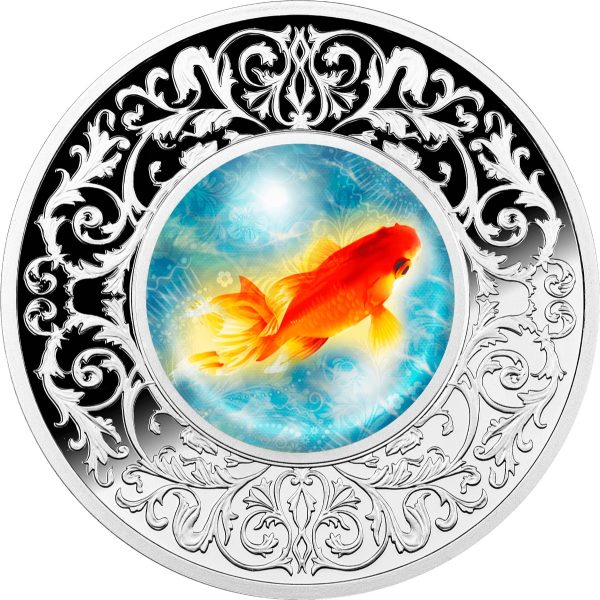 Srebrna moneta 500 CFA Złota rybka, Seria: Talizmany szczęścia