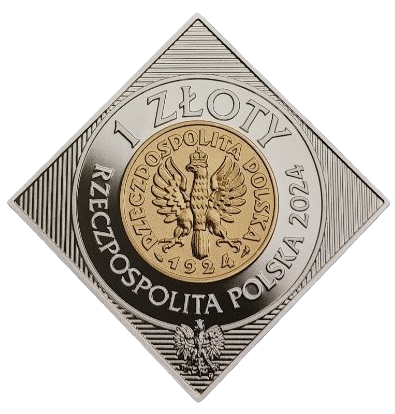 Srebrna moneta 1 zł 100. rocznica wprowadzenia złotego do obiegu awers