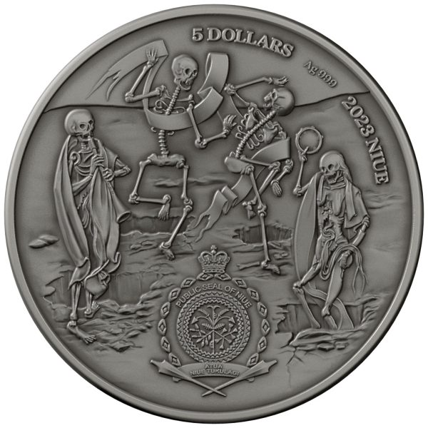 Srebrna moneta 5$ Dżuma, Seria: Ludzkie Tragedie