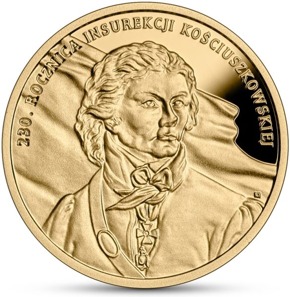 Złota moneta 100 zł 230. rocznica insurekcji kościuszkowskiej rewers