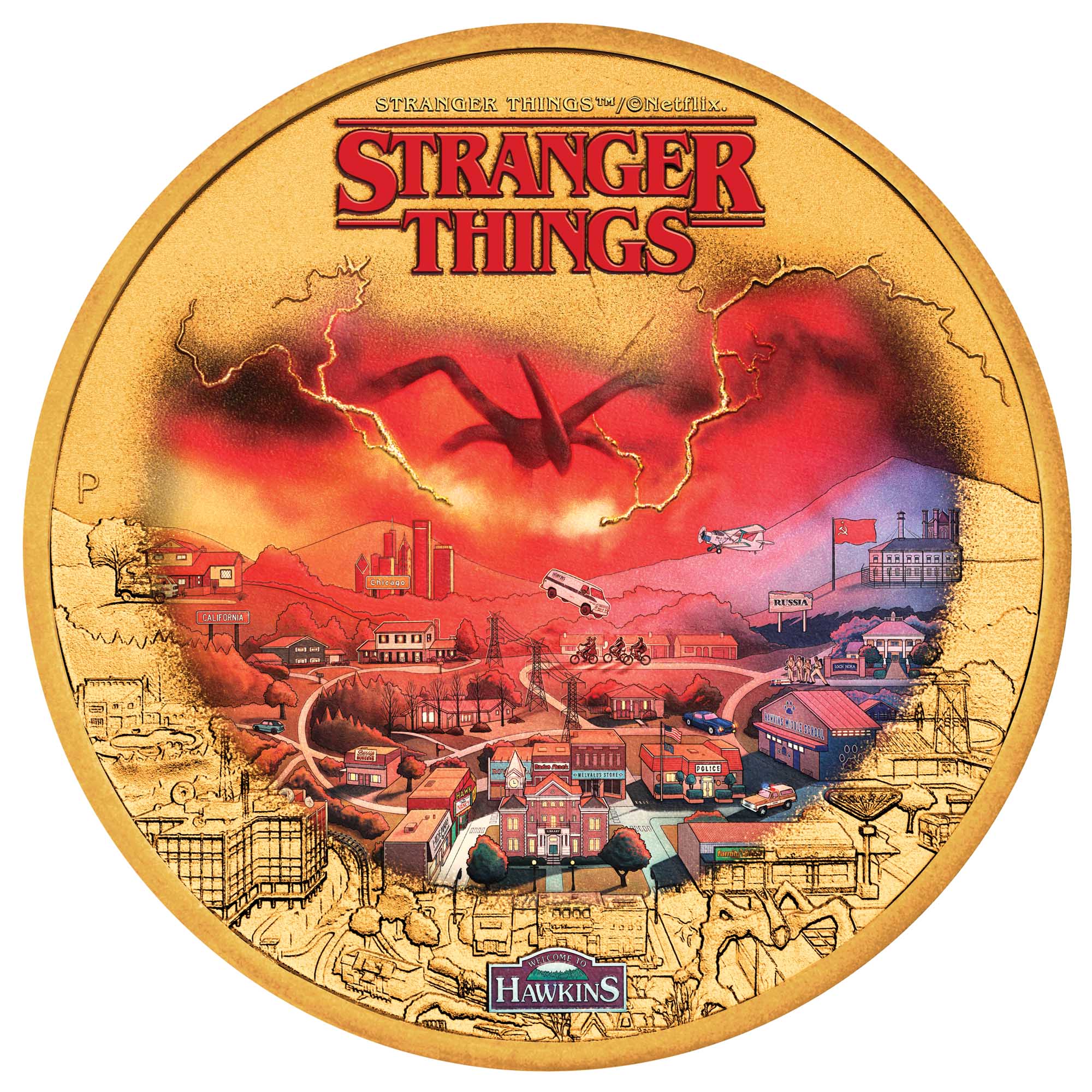1 $, Stranger Things: Witamy w Hawkins, Moneta pozłacana